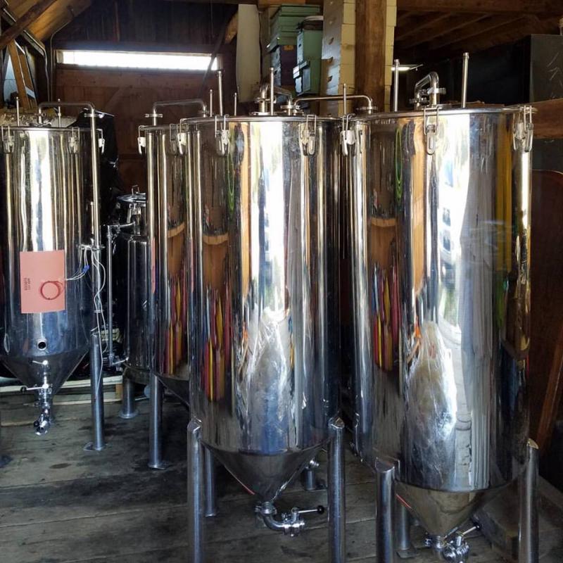 New brewery equipment ready to hook up. Courtesy of Angie Trombley