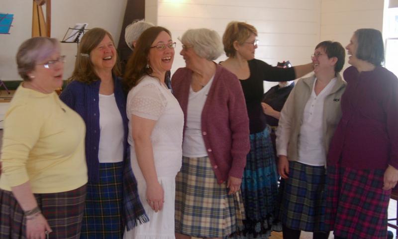 The Scottish Country Dancers of Brunswick get ready to perform. ART MAYERS/Boothbay Register