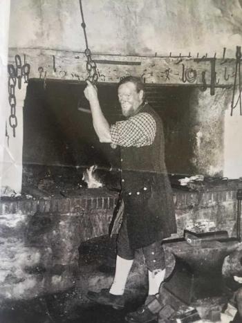 Master blacksmith Jeffrey Miller gave a talk at the Edgecomb Town Hall last November. Courtesy of Deb Boucher