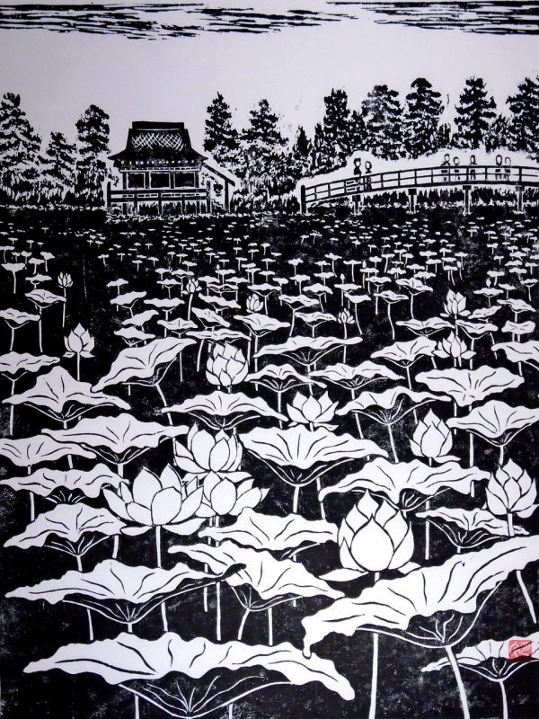 “Scene of a Lotus Pond,” by Sadao Tanaka. Courtesy of the venue Sadao Tanaka