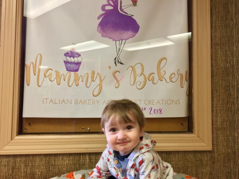 Elijah, Jessica Deshiro and Gabriel McCoy’s 1-year old son, at his mother’s new bakery in Damariscotta. SUZI THAYER/Boothbay Register