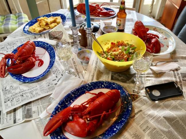 Another lobster feed at the cottage. SUZI THAYER/Boothbay Register