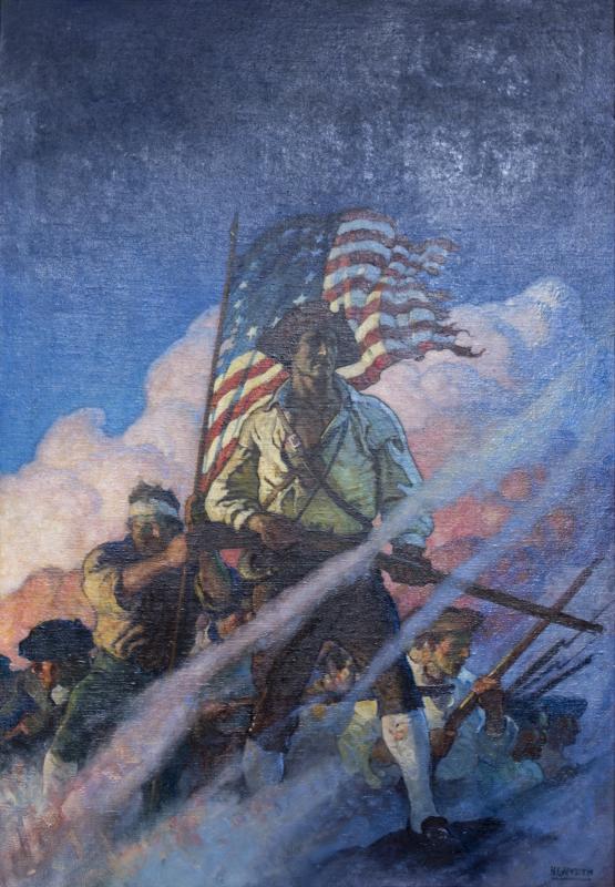 The Old Continentals, 1922 Oil on canvas 40 x 28 1/8 inches Collection of The Hill School, Pottstown, PA N.C. Wyeth