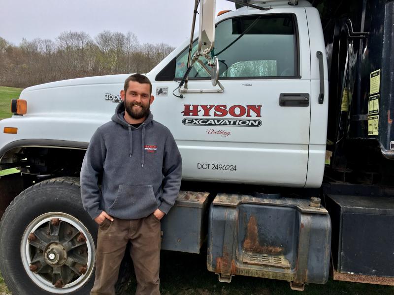 Todd Hyson stands in front of his truck, “Larry.” SUZI THAYER/Boothbay Register