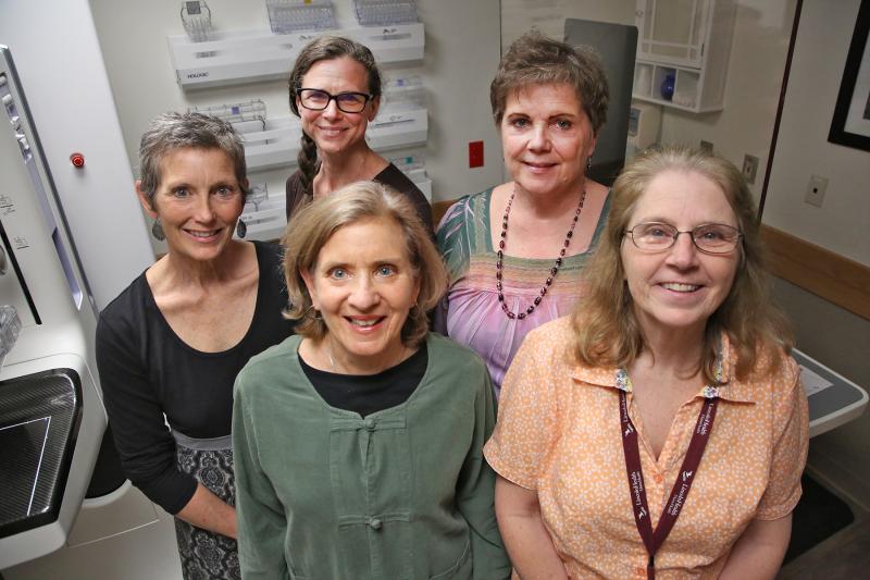 This Mother’s Day, LincolnHealth wants women and moms of all ages to remember to take care of themselves too. Pictured, from left, back: Lincoln Medical Partners OB/GYN Deborah Eisenberg, MD, Certified Nurse Midwife Stacey Rees, and Breast Care Coordinator Sandy Holmes, Radiologic Technologist; front: Breast Care Coordinator Nancy Duffy, Radiologic Technologist and LincolnHealth Financial Counselor Pat Simmonds. Courtesy of LincolnHealth