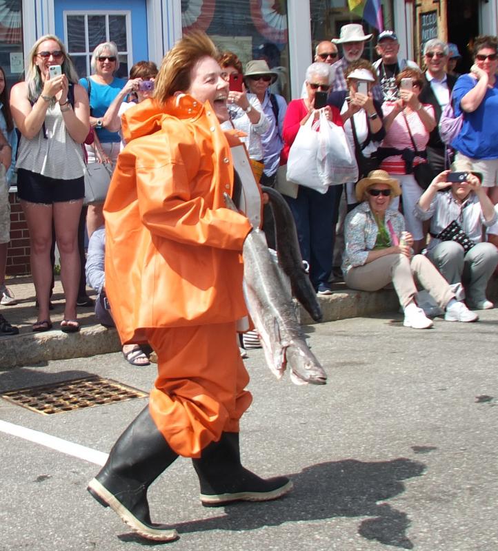 Racing with fish ... good times! LISA KRISTOFF/Boothbay Register
