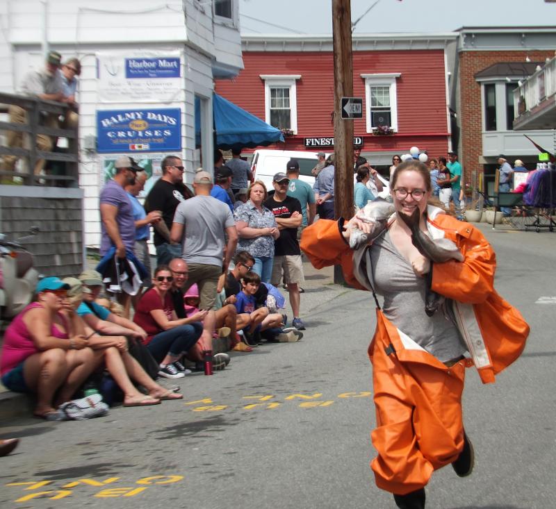 Racer approaches the finish line! LISA KRISTOFF/Boothbay Register