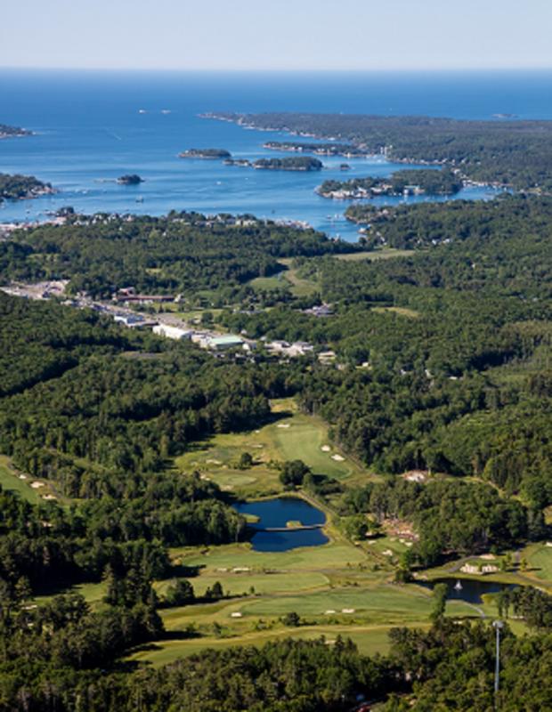 An aerial view of the Boothbay Harbor Country Club. Courtesy of Boothbay Harbor Country Club