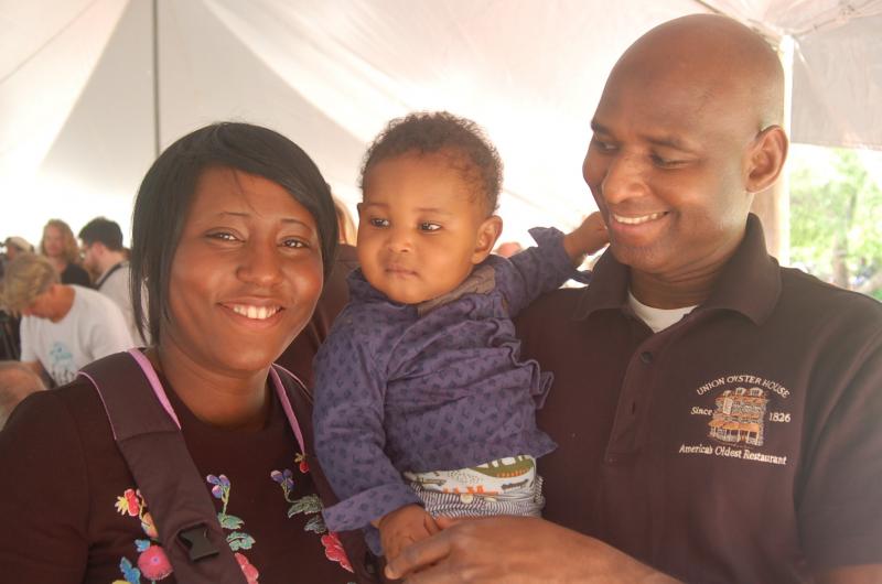 Mamaduo Diallo, wife Kadidja and son Oury. ART MAYERS/Boothbay Register