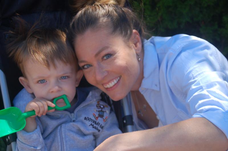 Braeden and Heather Kelley enjoy Windjammer Days. ART MAYERS/Boothbay Register