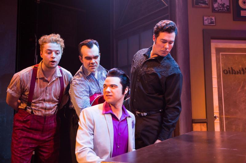 The cast of “Million Dollar Quartet” - same positions as in the original 1956 photo: