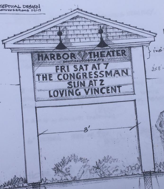 Design drawing of the new sign frame by Jeff Brown.