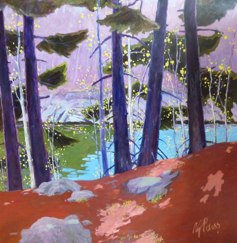 “Cove in Spring,” a 48” x 48” oil by Andrea Peters. Courtesy of the gallery Andrea Peters