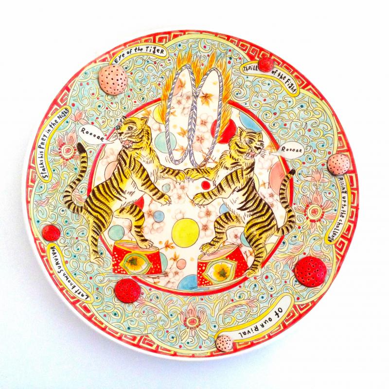 “Eye of the Tiger” by Watershed guest artist-in-residence Mariko Paterson. Paterson will discuss her work at Watershed on Aug. 14. Courtesy of Watershed Mariko Paterson