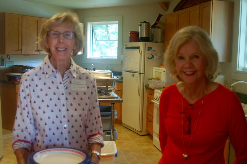 Rose Burdock and Nancy Crawford do kitchen duty. ART MAYERS/Boothbay Register