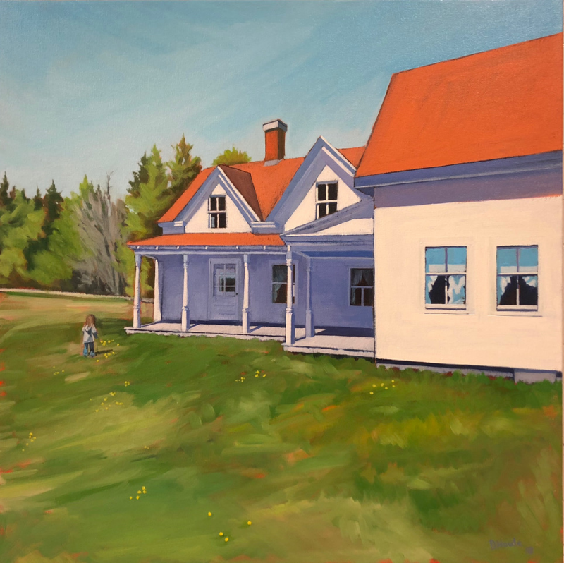 One of Doug Houle’s works in the summer show at the Grill, “Farmhouse.” Courtesy of Kim Skillin Traina Doug Houle