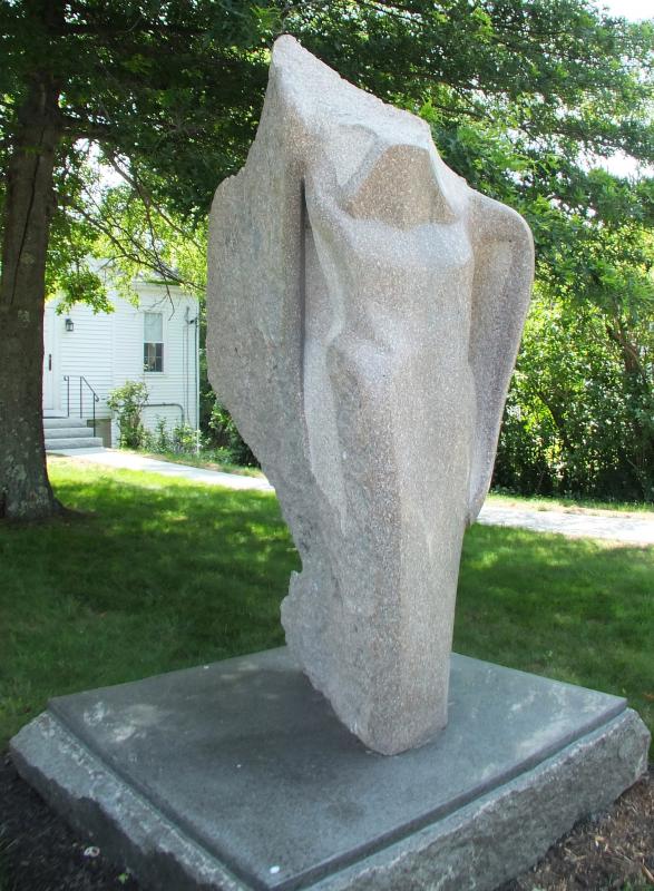 Andreas von Huene’s “To the Water," granite, installed at the Congregational Church of Boothbay Harbor. Andreas von Huene