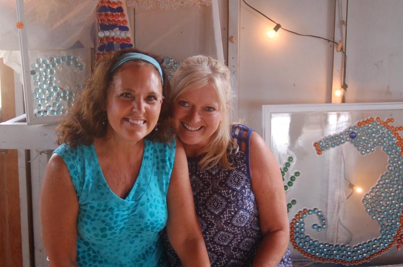 Gail Marson and friend Luanne Webb, left. ART MAYERS/Boothbay Register