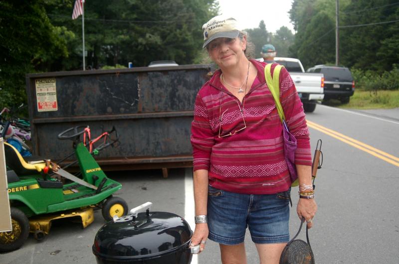 Claire Jarrow finds a new grill. ART MAYERS/Boothbay Register