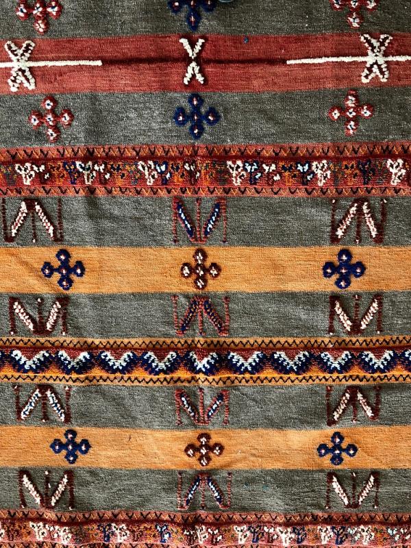Detail of a Glaoua tribe carpet bought during their April trip to Morocco.