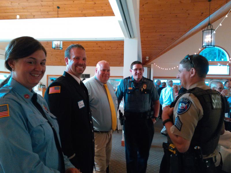 Local first responders at Rotary’s 16th annual Hometown Heroes dinner. JANE CARPENTER/Boothbay Register