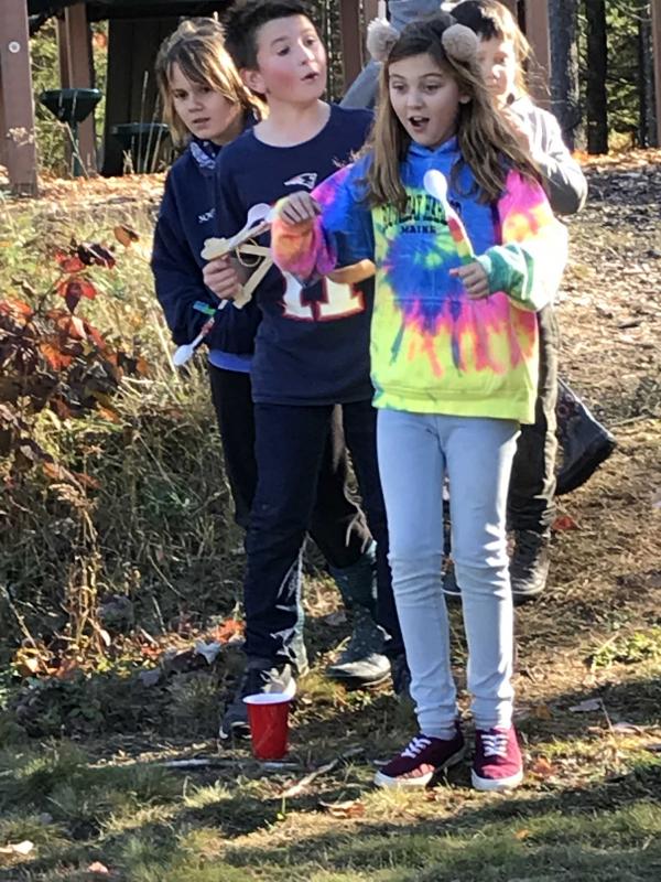 Straight in! Pictured from left are Ella Watts, Trey Tibbetts and Cameron Payson. KELLIE BIGOS/Boothbay Register