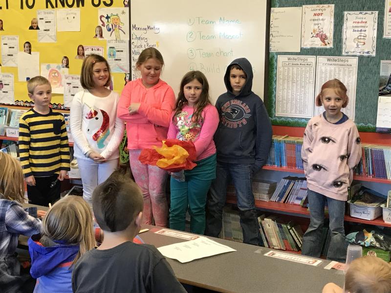 Team 2. From left are Grady Gamage, Pippa Schoenthal, Madisyn Blackman, Lilly Burnham, Silas Kaler and Stella Stevens. KELLIE BIGOS/Boothbay Register
