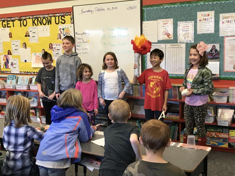 Team 3. From left are Haiden Blackman, Harrison Hinckley, Kayla Watts, Makayla Abbe, Alex Heil and Sarah Harris. KELLIE BIGOS/Boothbay Register