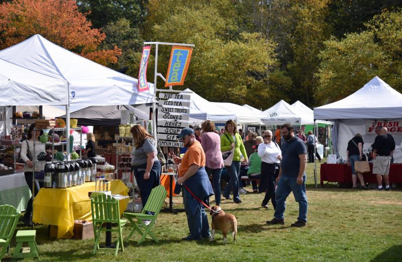 Every Columbus Day Weekend for more than half a century, Boothbay Railway Village’s Village Green has welcomed dozens of vendors of handmade items, fabulous food and a wide variety of live entertainment. Courtesy of Bob Crink