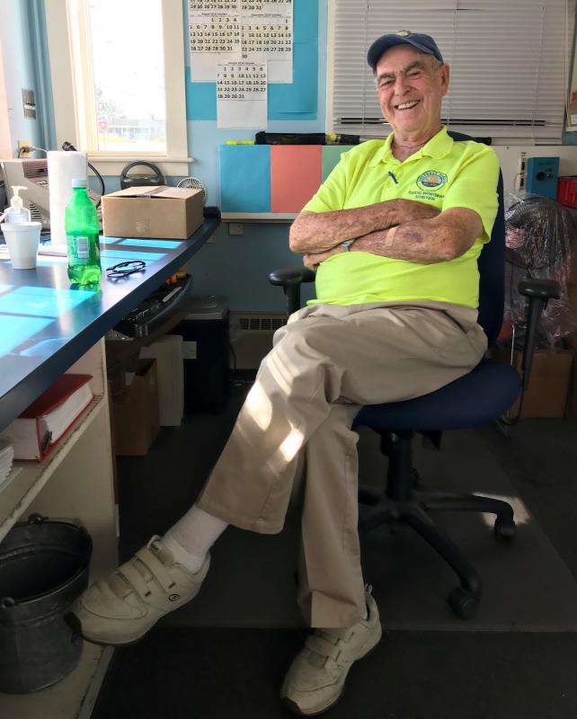 Louis Burnham, Boothbay Harbor parking supervisor, in the town office. KELLIE BIGOS/Boothbay Register