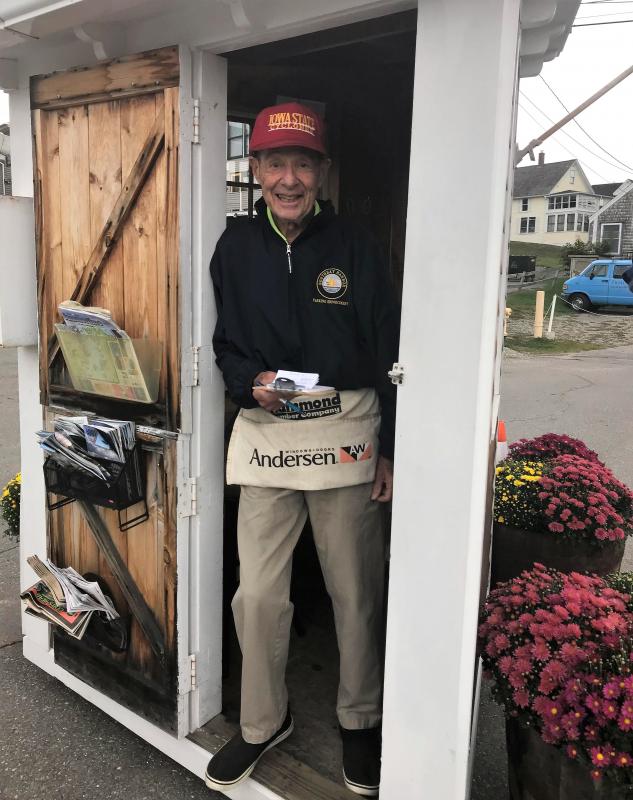 Bob Pascal in the footbridge lot. KELLIE BIGOS/Boothbay Register