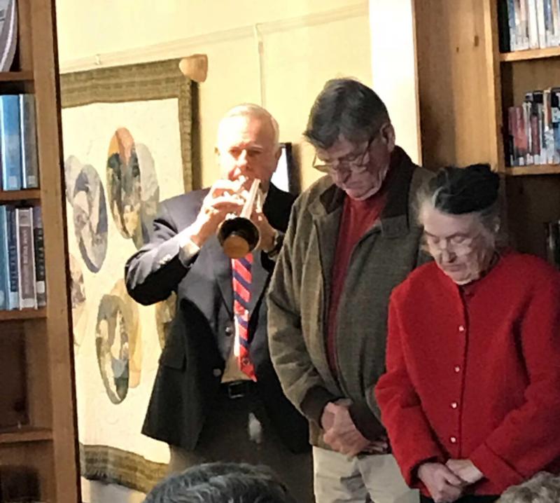 Bob Dent plays “Taps.” KELLIE BIGOS/Boothbay Register