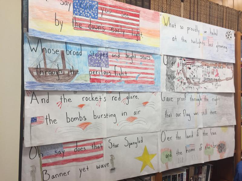 Southport students art work depicting the verses of the national anthem. Helen Meserve photo