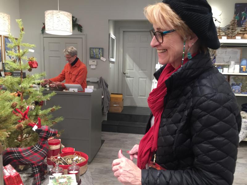 Damariscotta's Molly DeLaney shops the Early Bird at BIRCH. SUSAN JOHNS/Wiscasset Newspaper