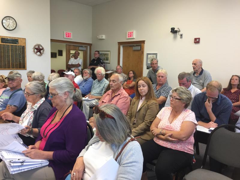 A hearing in Damariscotta Sept. 5 had community members discussing the pros and cons of a plastic bag ban. GINA HAMILTON/Wiscasset Newspaper