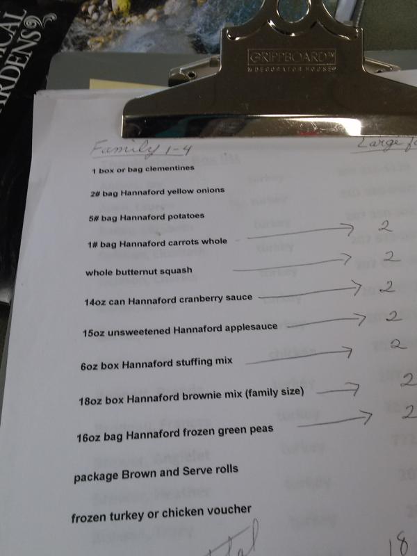 The list of items for each box. JANE CARPENTER/Boothbay Register