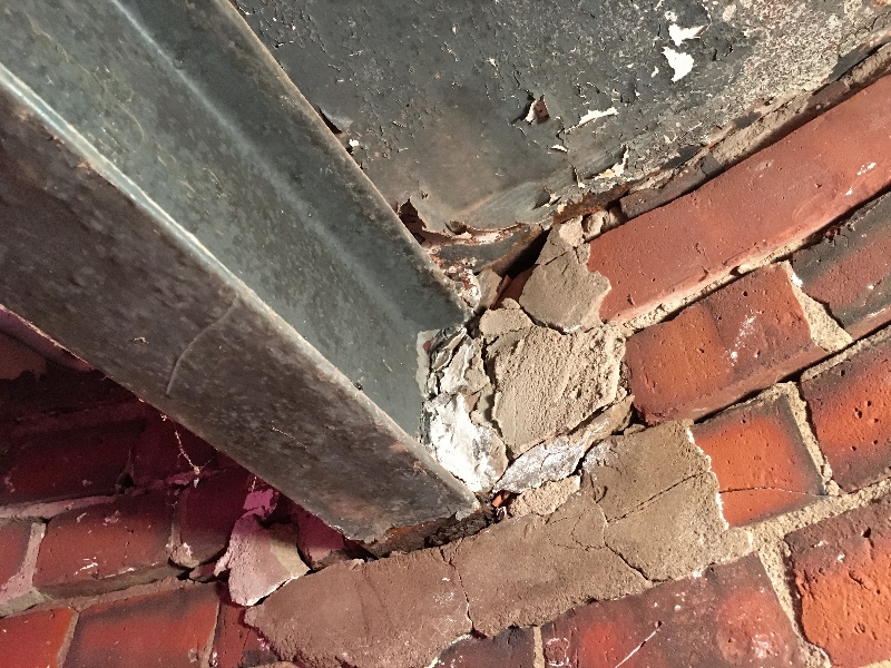 A beam in the lantern room needing repair. Courtesy of Elaine Jones