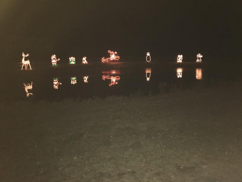 Lights on School House Pond. KELLIE BIGOS/Boothbay Register