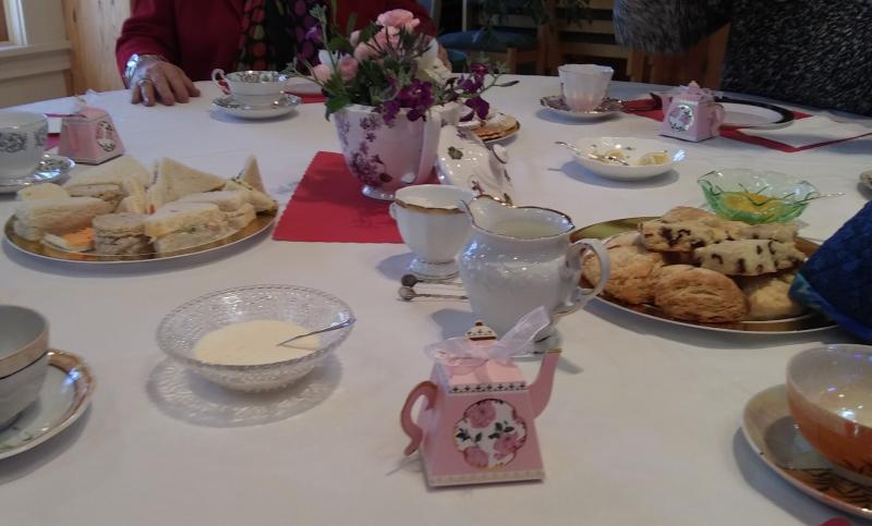 A table ready for tea greeted guests at St. Columba’s on Saturday, Jan. 12. JANE CARPENTER/Boothbay Register