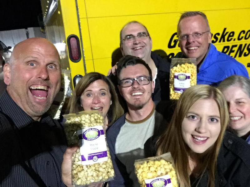 Tom Dewey, top center, poses for a selfie with family members he is meeting for the first time. Courtesy photo