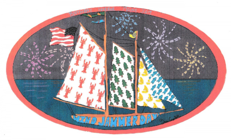 BRES eighth grade student Grace Campbell’s T-shirt design was voted number 1 by the Windjammer Days Committee. Courtesy of Friends of WJD Grace Campbell design