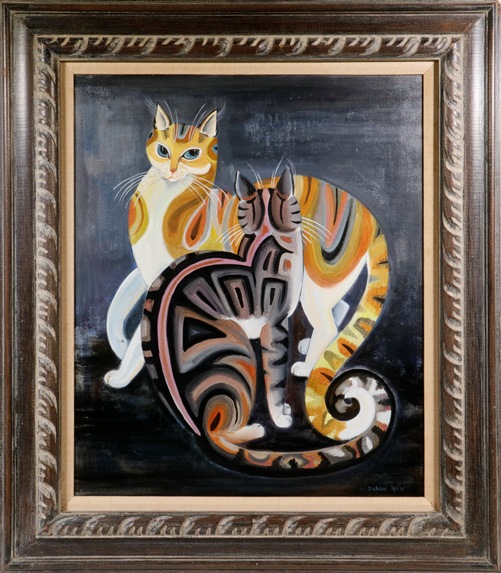 A fan of Dahlov Ipcar (ME/VT, 1917-2017)? “Encounter,” an oil on canvas may be for you. Courtesy of Carol Achterhof Dahlov Ipcar - “Encounter”