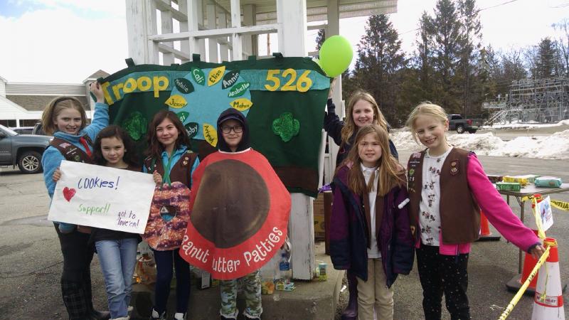 Members of Troop 526, from left, Addie, GiGi, Natalie, California, Jessica, Abby and Arabella. Not pictured: Ariyah, Briella, Annie, Olivia and Eliza. MARGARET HOFFMAN/Boothbay Register