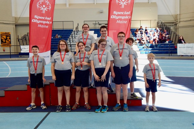 The student team, from left, Valerie Giles, Vincent Giles, John”Piper” Rankin, Zander Blake, Amber Hyson, Grace Giles, Kelsey Hoyle, Isaac Pray and Lucian Stoddard. Courtesy of Earl Brewer