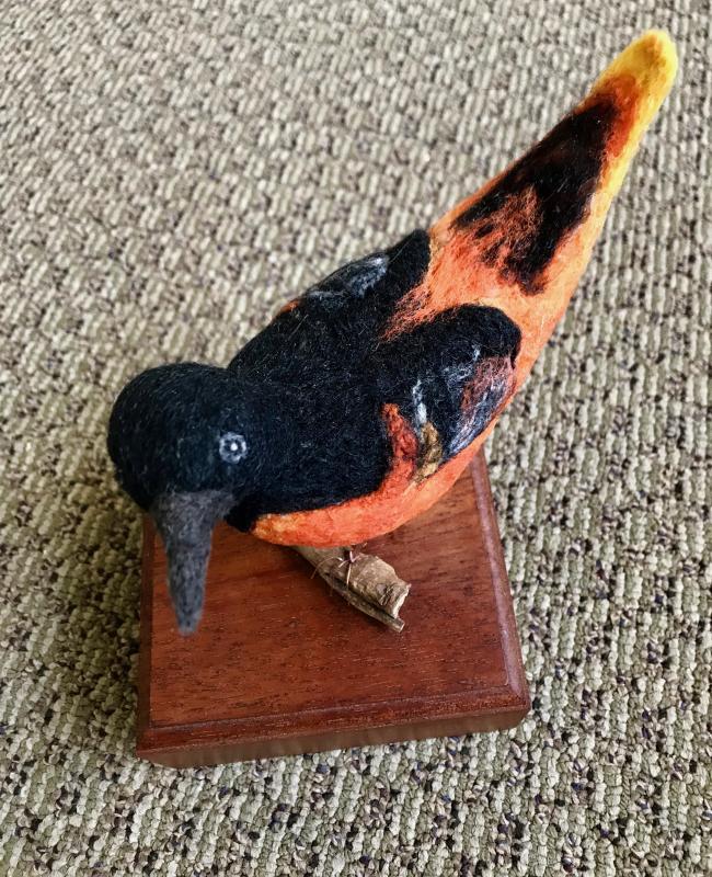 See “Oriole” by Sue Stasiowski and others by this artist at Makrings Gallery in May. Courtesy of the venue Sue Stasiowski