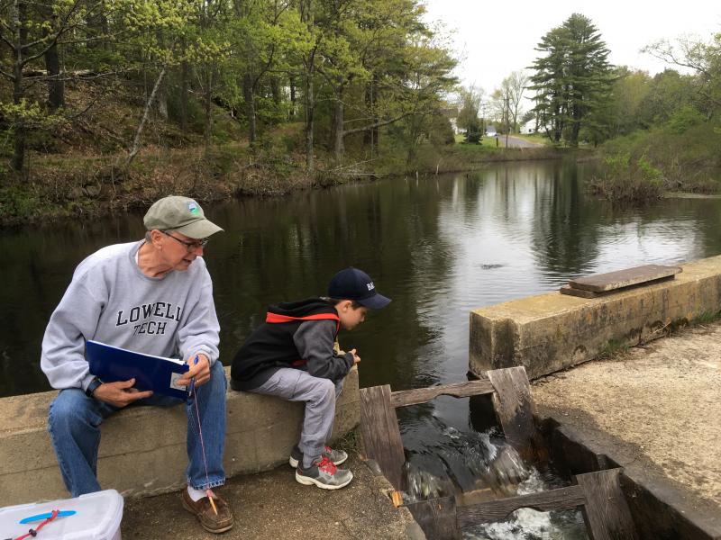 Nequasset Lake has had a sustainable alewife harvest for generations. The volunteer fish count helps to support this important harvest. Courtesy of KELT
