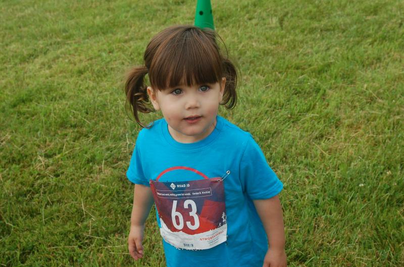 Mila Roland, 2, finished the Fun Run. ART MAYERS/Boothbay Register