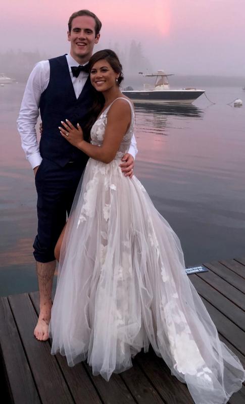 Pro hockey player Rob O’Gara married Isabel Wise on July 6 in a ceremony at Newagen Seaside Inn. Courtesy photo