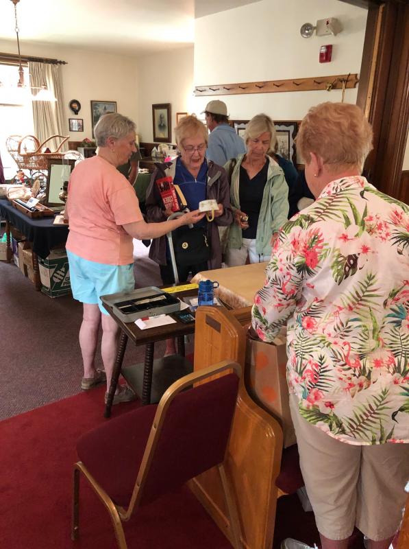 Fair attendees congregate at Southport United Methodist Church. CRAIG LANCASTER/Boothbay Register Southport, Southport Country Fair, Southport Town Hall, Southport United Methodist Church
