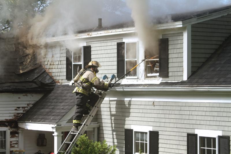 Fire at 26 Logan Road, Boothbay Harbor July 16. STEVE EDWARDS/Boothbay Register test